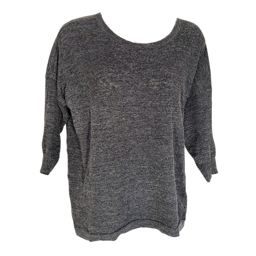 J Crew grey oversized textured high low knit sweater size medium
